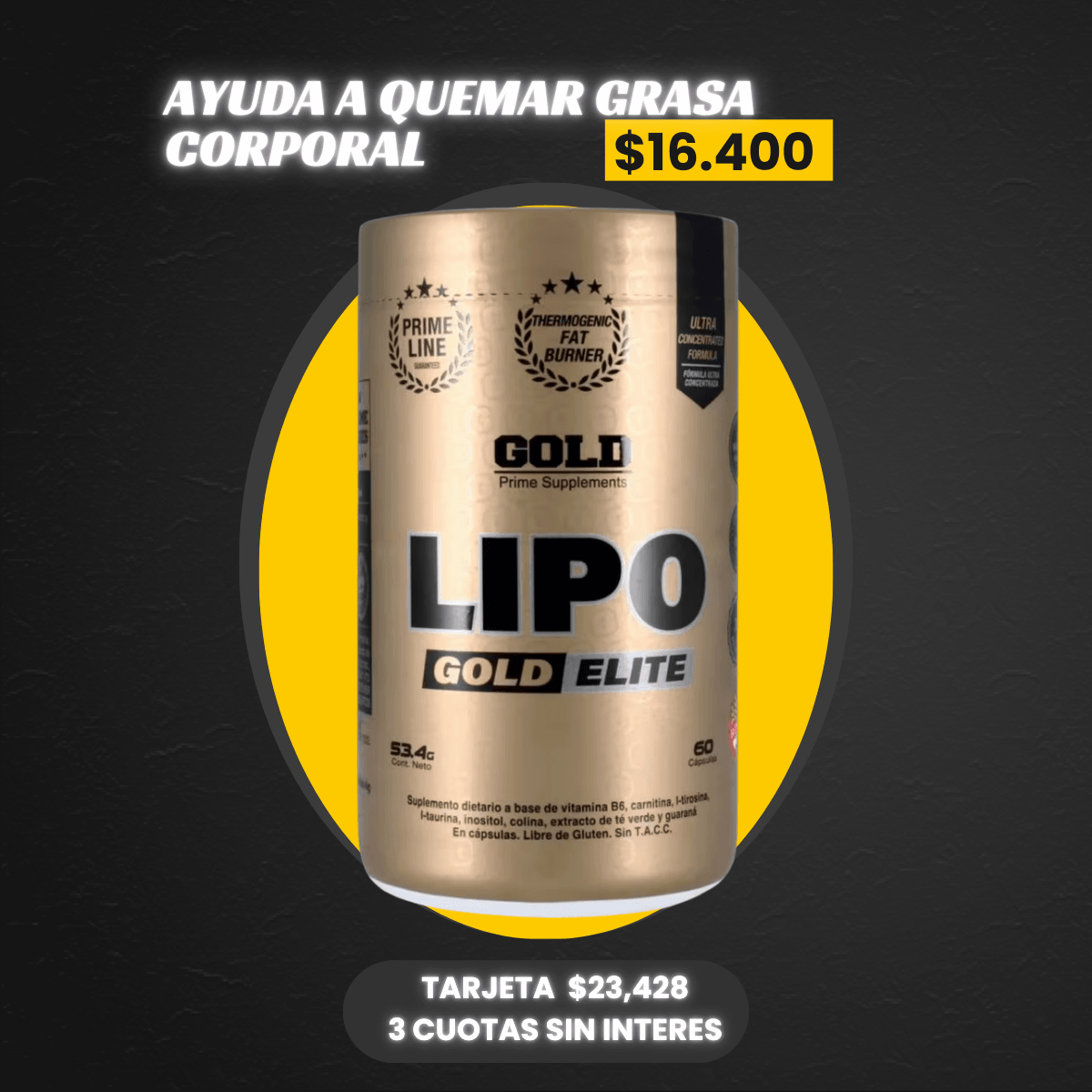 GOLD LIPO ELITE 60 CAPS