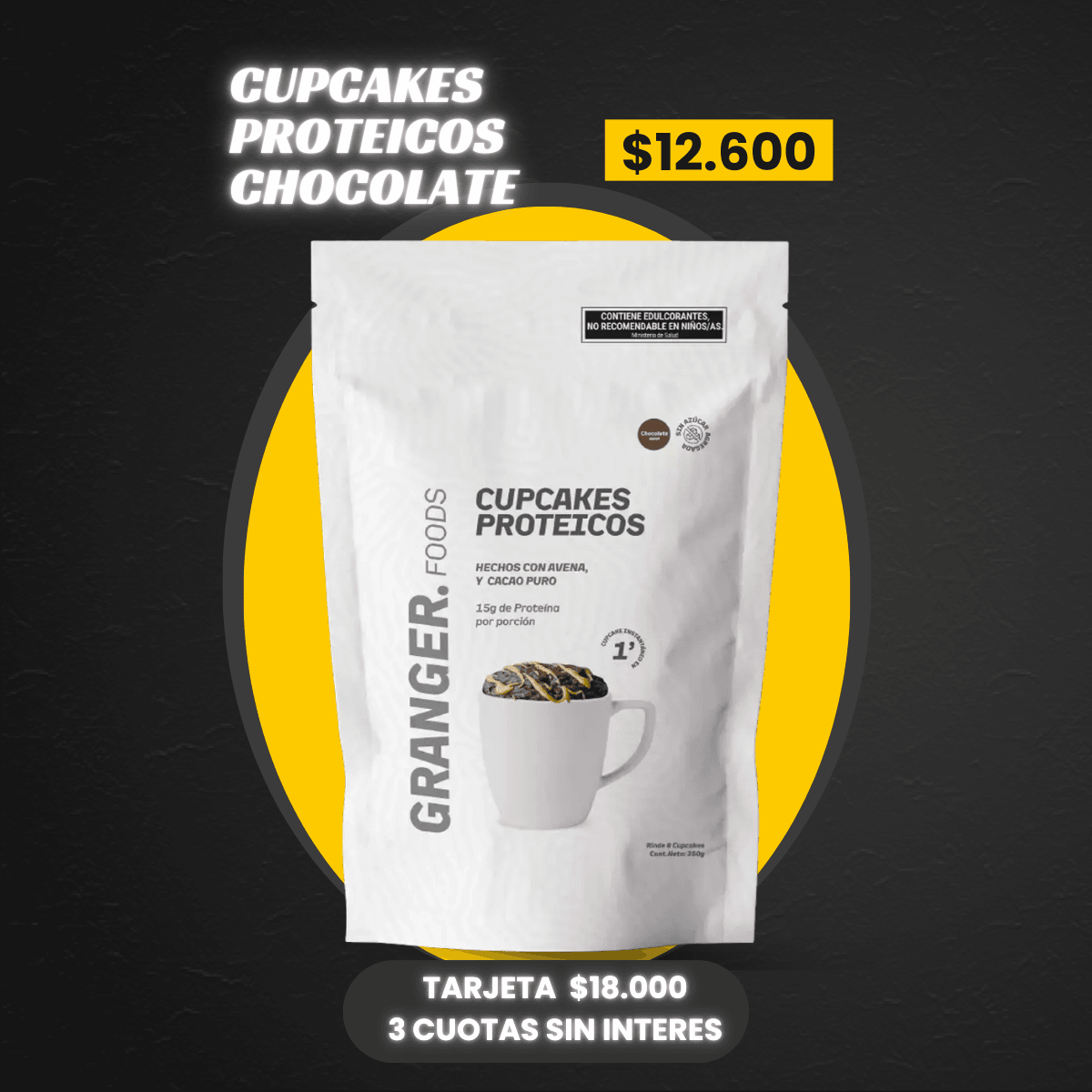 CUPCAKE PROTEICO GRANGER 360GR
