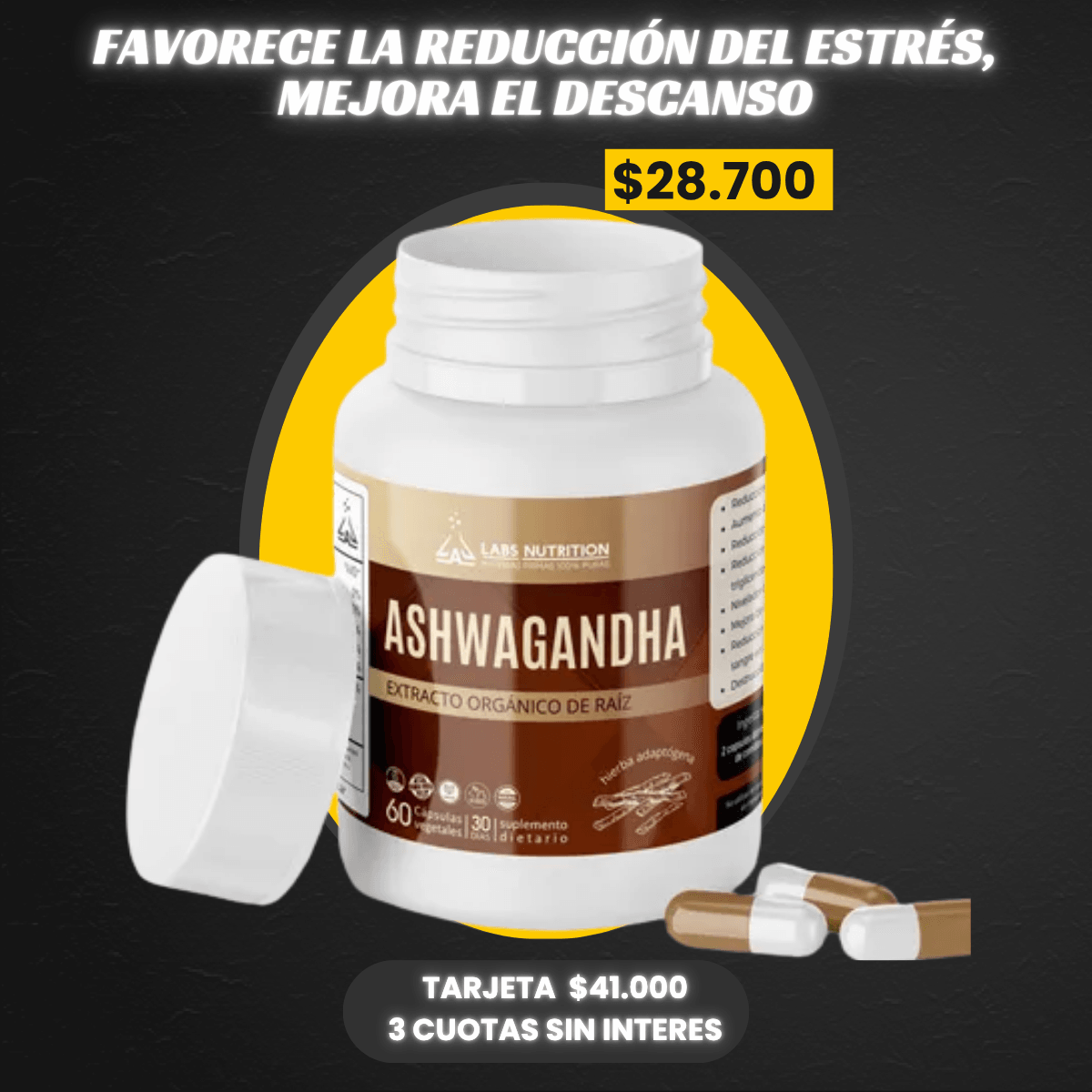 ASHAWAGANDHA 60 CAPS LABS NUTRITION