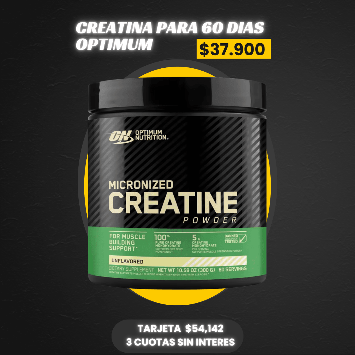 CREATINA OPTIMUM NUTRITION 60 SERV