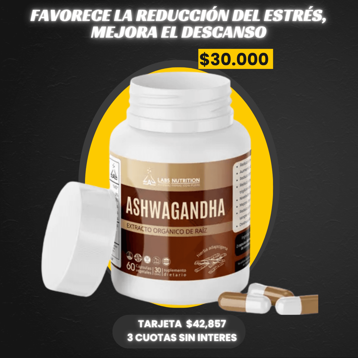 ASHAWAGANDHA 60 CAPS LABS NUTRITION